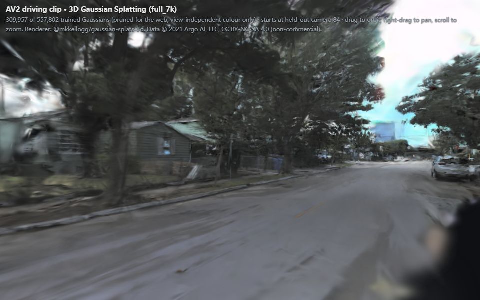 Recorded 3DGS scene preview from the archived driving reconstruction